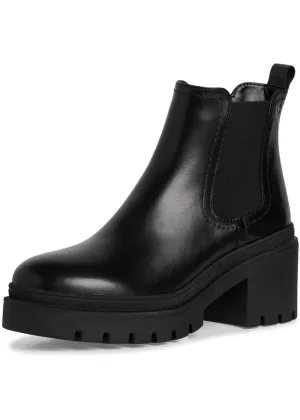 Tamaris Kim Leather Chelsea 80's Boots Black