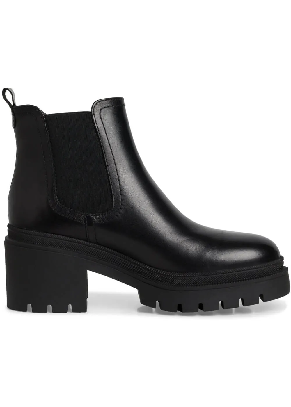 Tamaris Kim Leather Chelsea 80's Boots Black