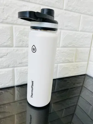 Thermoflask Double Stainless Steel Insulated Water Bottle, 40 oz, White