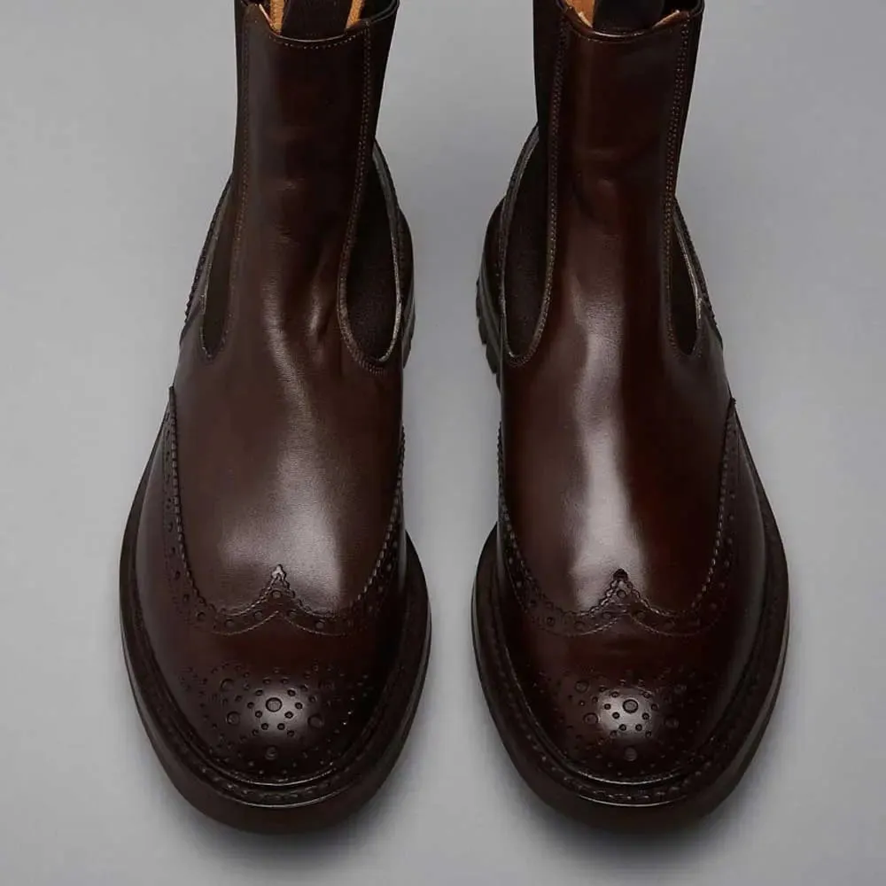 TRICKER'S Henry Boots - Mens Commando Sole - Espresso