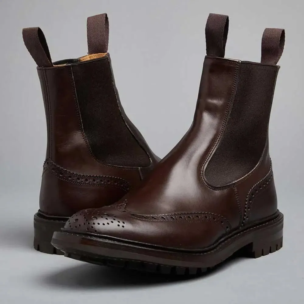 TRICKER'S Henry Boots - Mens Commando Sole - Espresso