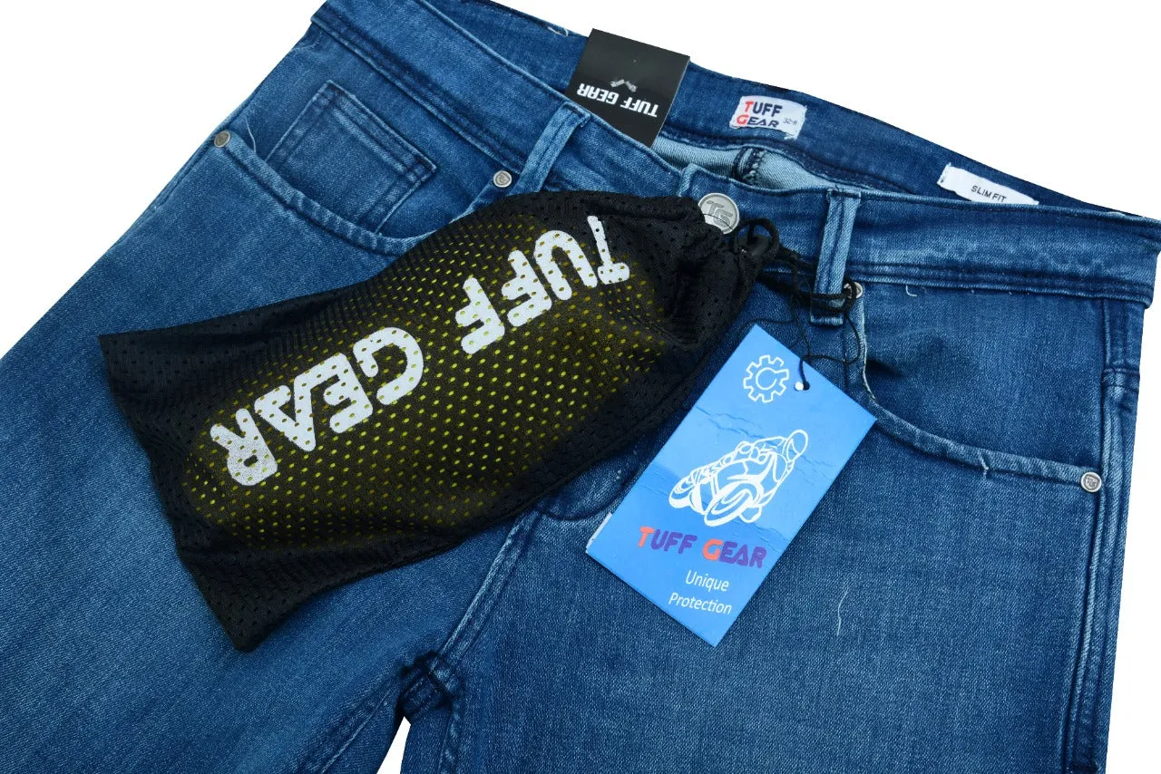 Tuff Gear Motorcycle Premium Slim Fit Blue Jeans Lined with DuPont™ Kevlar®