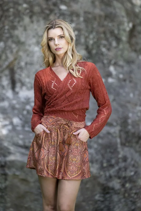 Velvet Mini Skirt - Peach