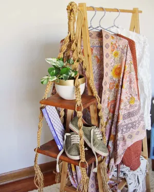 Vintage Macrame Hanging Shelf