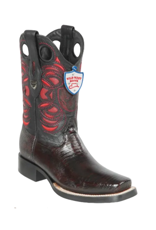 Wild West Botas de Armadillo Horma Rodeo Black Cherry