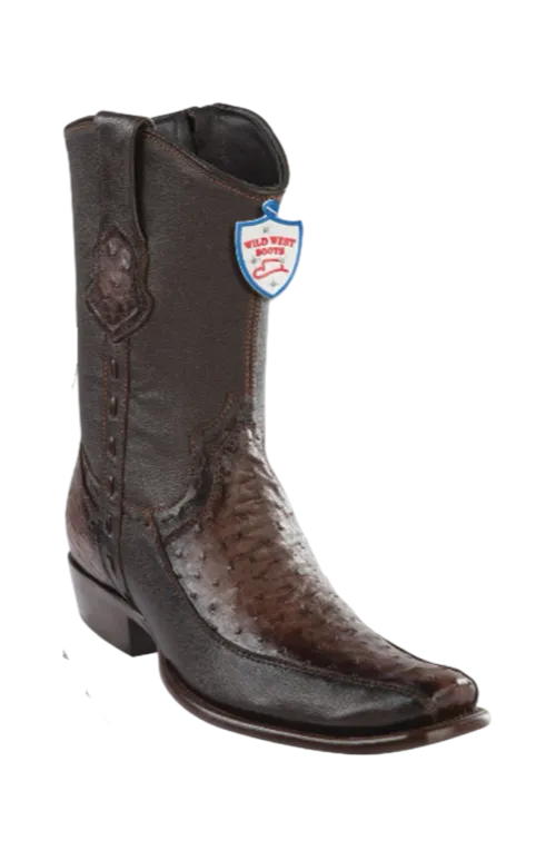 Wild West Botas de Avestruz Horma Dubai Toe Faded Brown