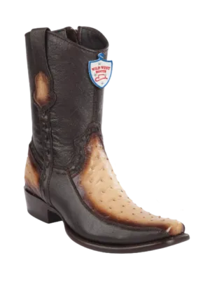 Wild West Botas de Avestruz Horma Dubai Toe Faded Orix