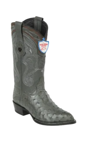 Wild West Botas de Avestruz Horma Puntal Gris