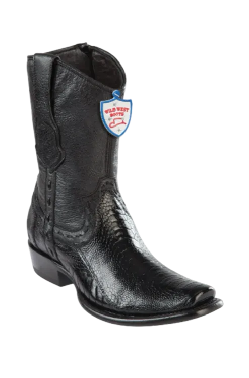 Wild West Botas de Pata de Avestruz Horma Dubai Toe Black