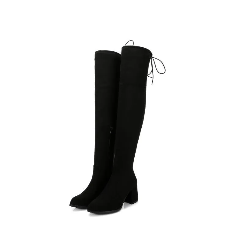 Winter Warm High-heeled Thick-heeled Over-the-knee Women's Boots