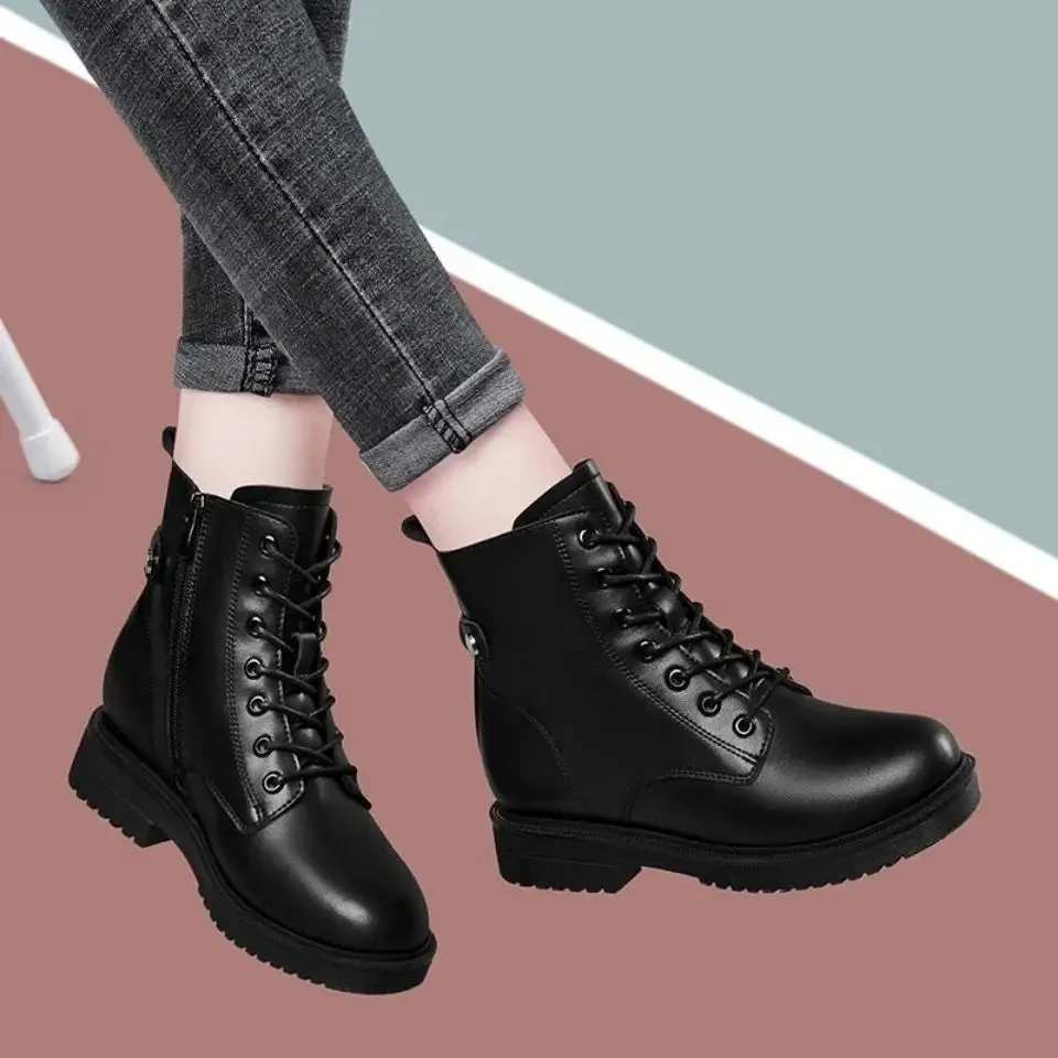 Women’s Ankle Boots – Autumn Winter Chelsea Boots, Short Flat Platform Shoes, Gothic Botas De Mujer