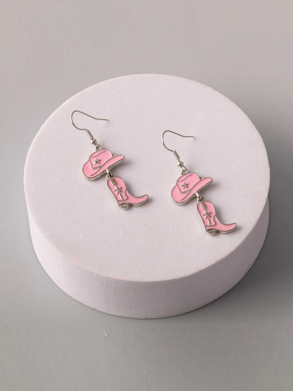 WOMEN'S ASSORTED COLORS HAT & BOOTS EARRINGS