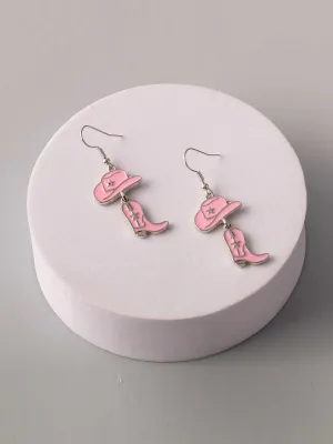 WOMEN'S ASSORTED COLORS HAT & BOOTS EARRINGS