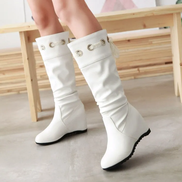 Women's Wedges Heel Knee High Boots