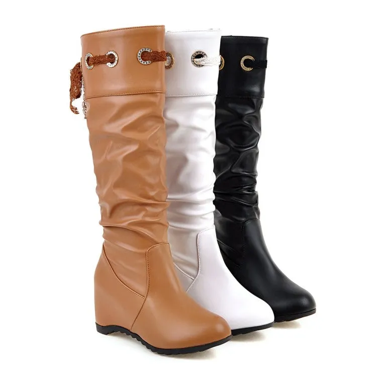Women's Wedges Heel Knee High Boots