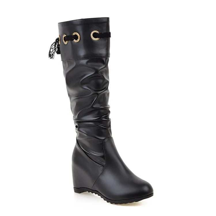 Women's Wedges Heel Knee High Boots