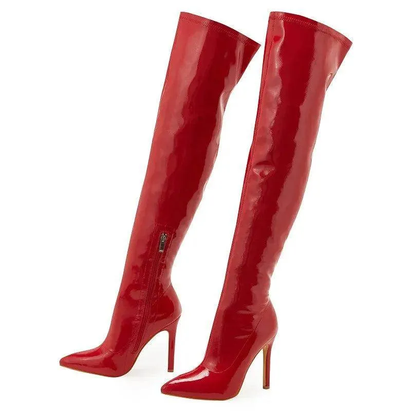 Your Shiny Clothes Patent Leather Over the Knee Boots