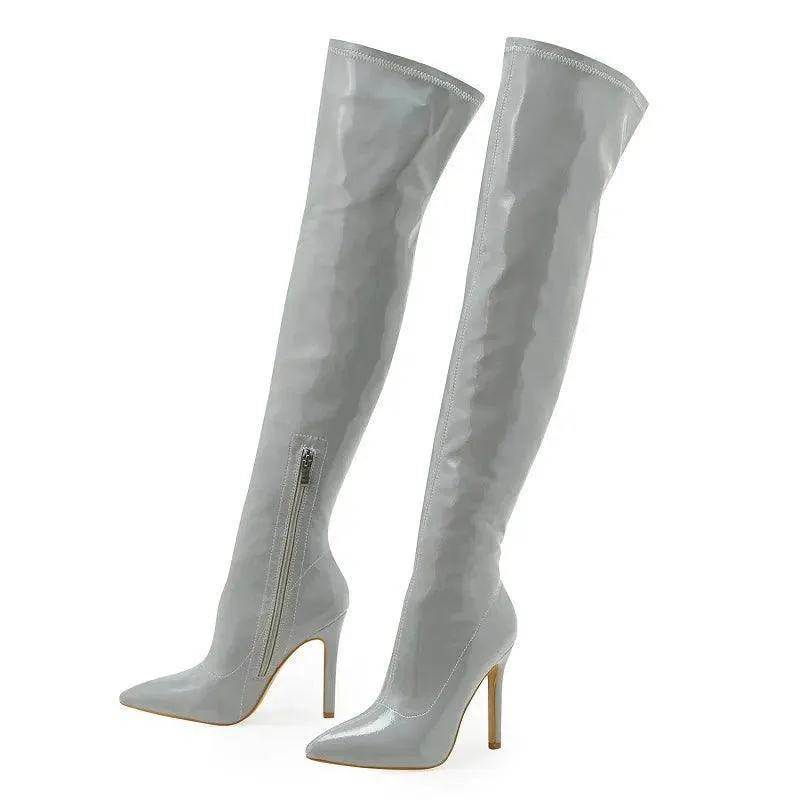 Your Shiny Clothes Patent Leather Over the Knee Boots