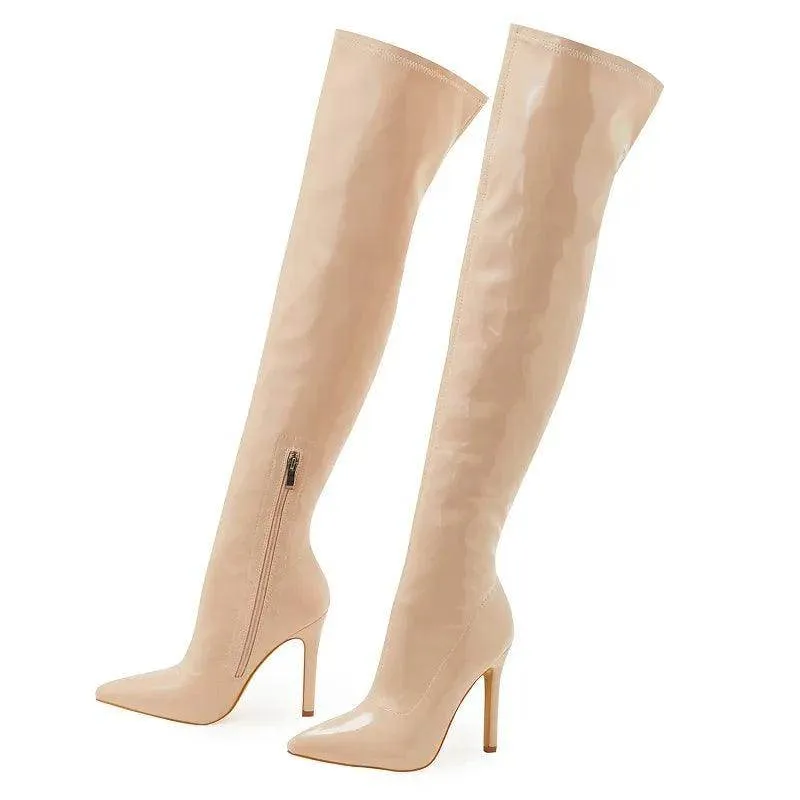 Your Shiny Clothes Patent Leather Over the Knee Boots
