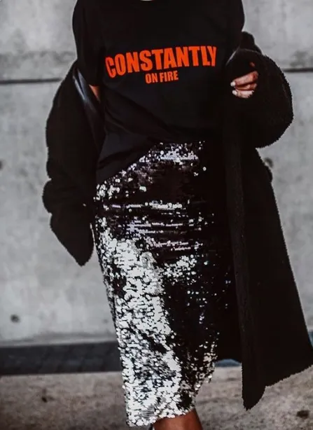 Yves St Laurent sequin skirt Size 10UK