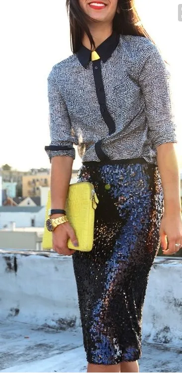 Yves St Laurent sequin skirt Size 10UK