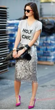 Yves St Laurent sequin skirt Size 10UK