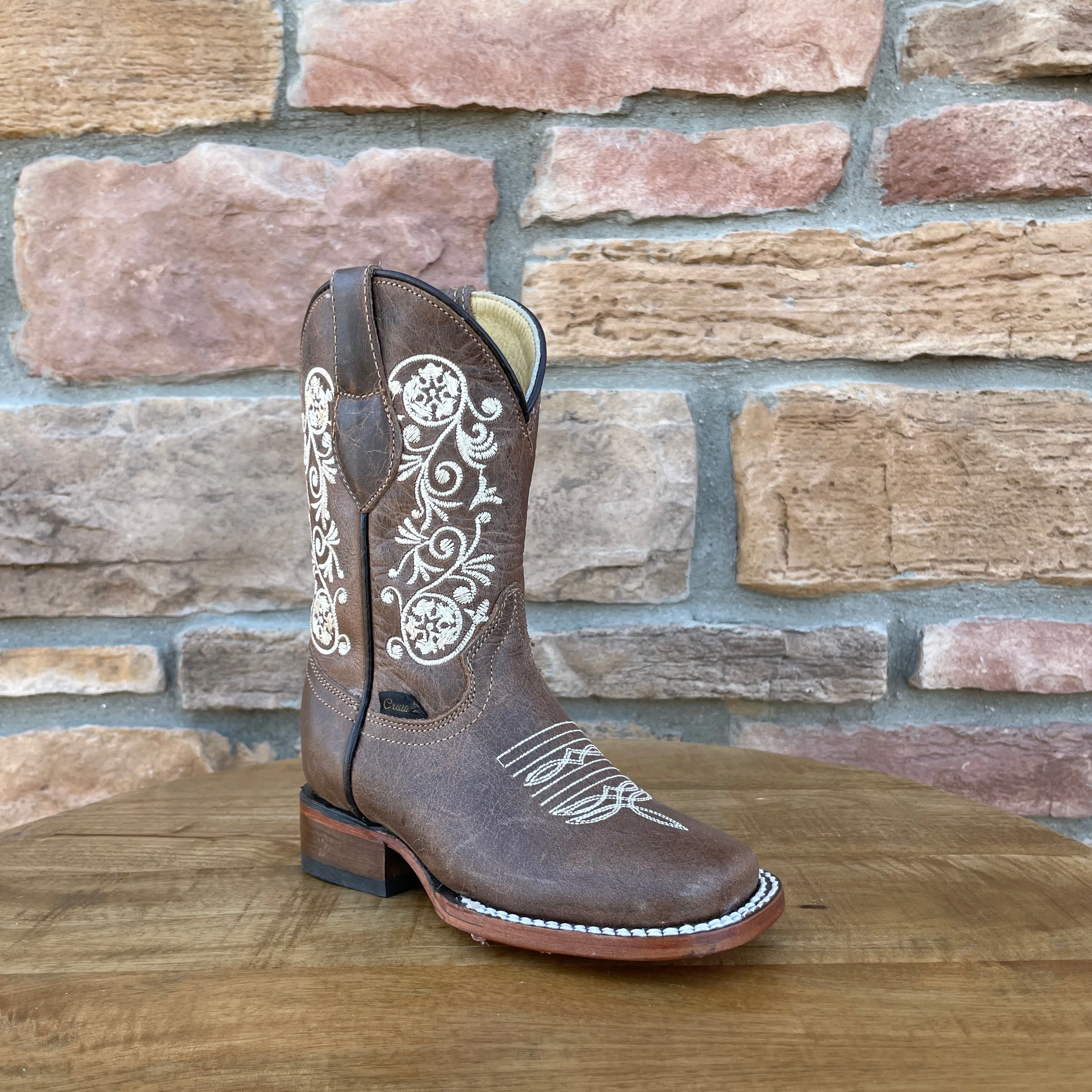 Zoe Brown/White Design Girl Boots